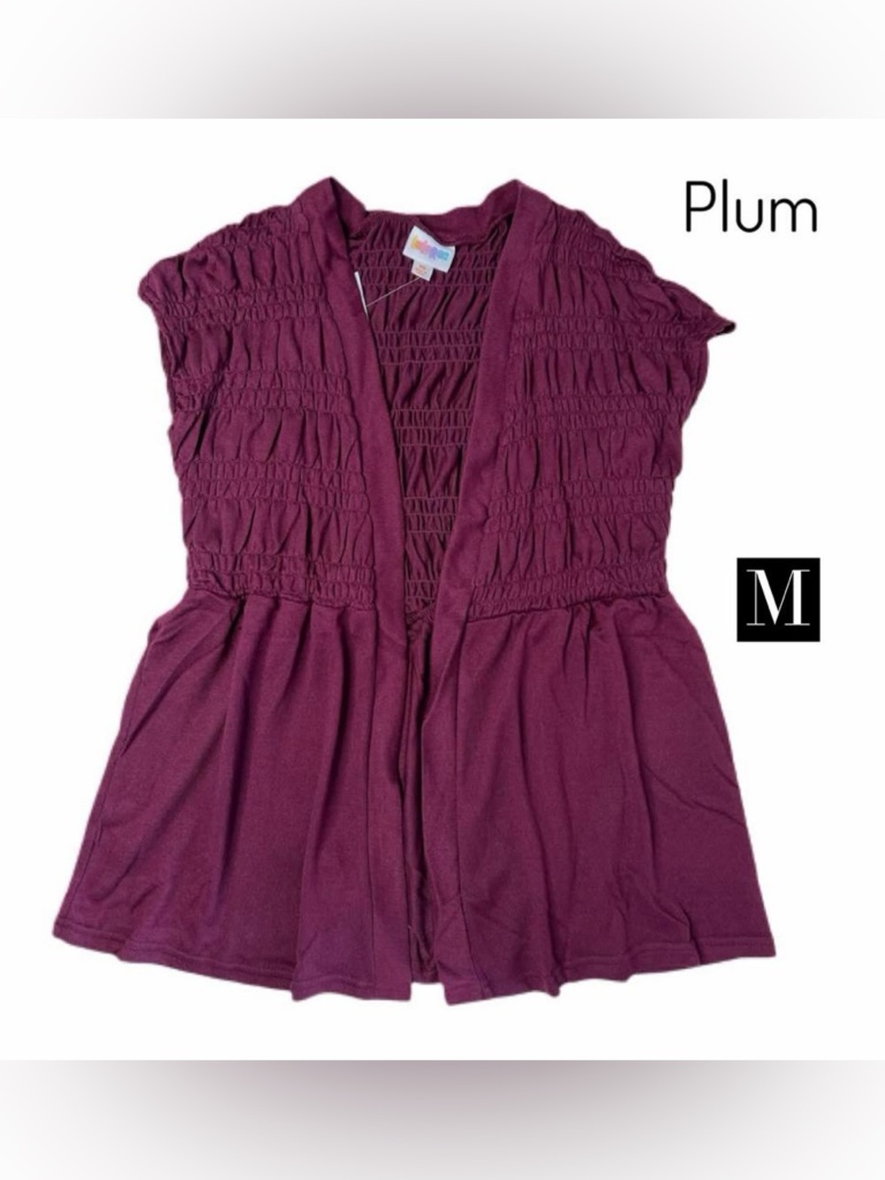 LuLaRoe Plum Open Front Tunic Cardigan